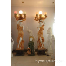 Statua di marmo con lampada in vendita